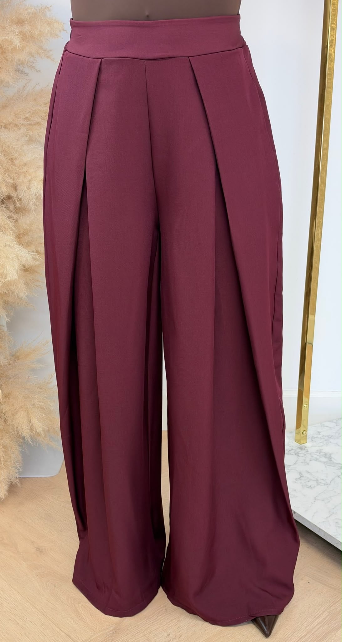 FRANKEL PANTS BURGUNDY