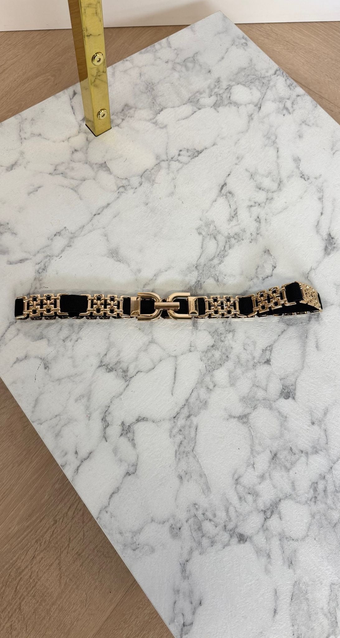 CHAIN BELT 2438 BLACK/GOLD