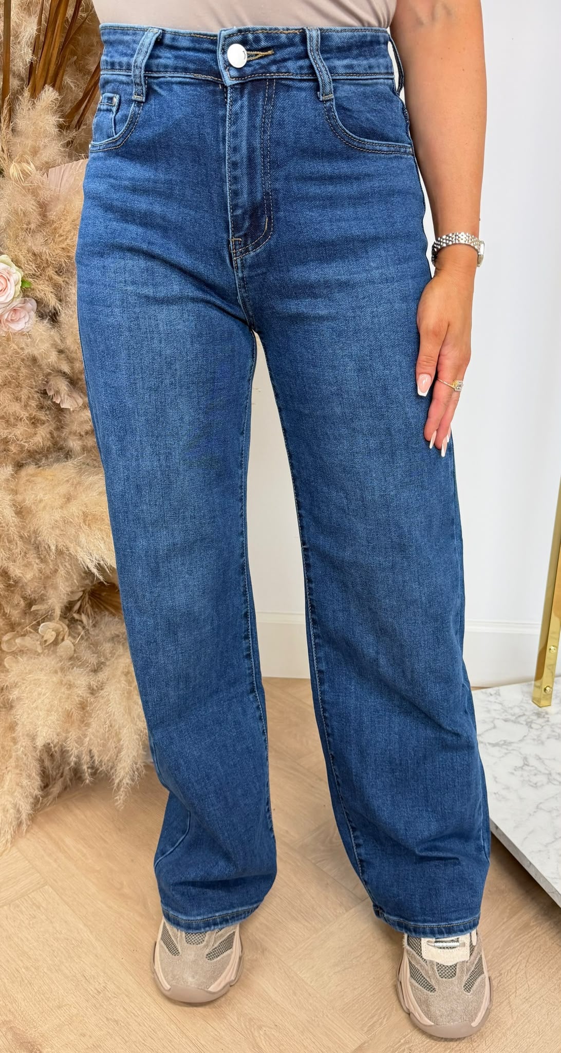 GLITTER POCKET WIDE LEG JEANS 253 JEANSBLUE