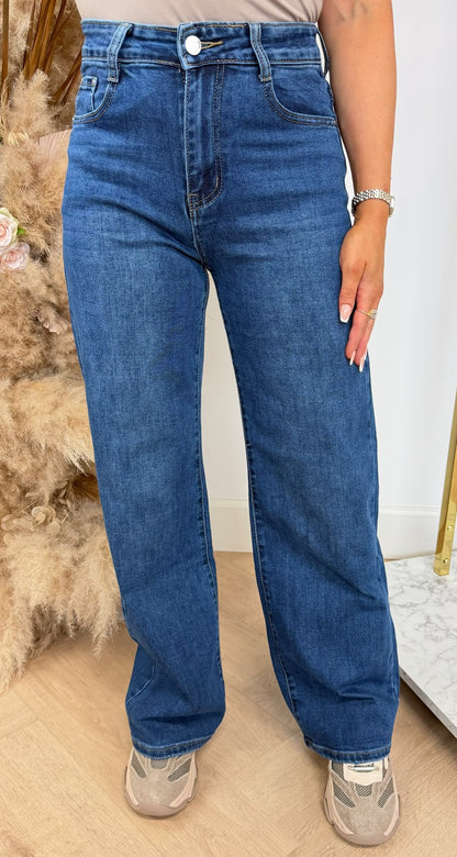 GLITTER POCKET WIDE LEG JEANS 253 JEANSBLUE