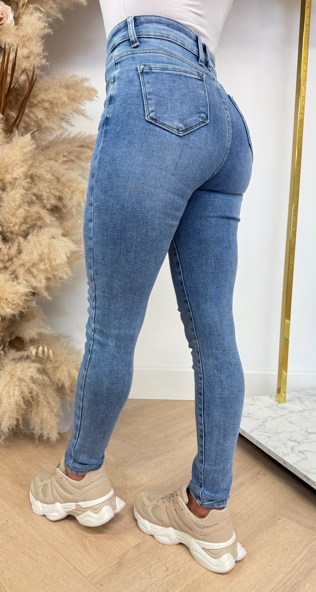 SARAH MID WAIST SLIM JEANS 7001-7 BLUE