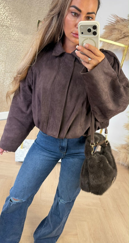 SUEDE MUSTHAVE JACKET 2025 CHOCO