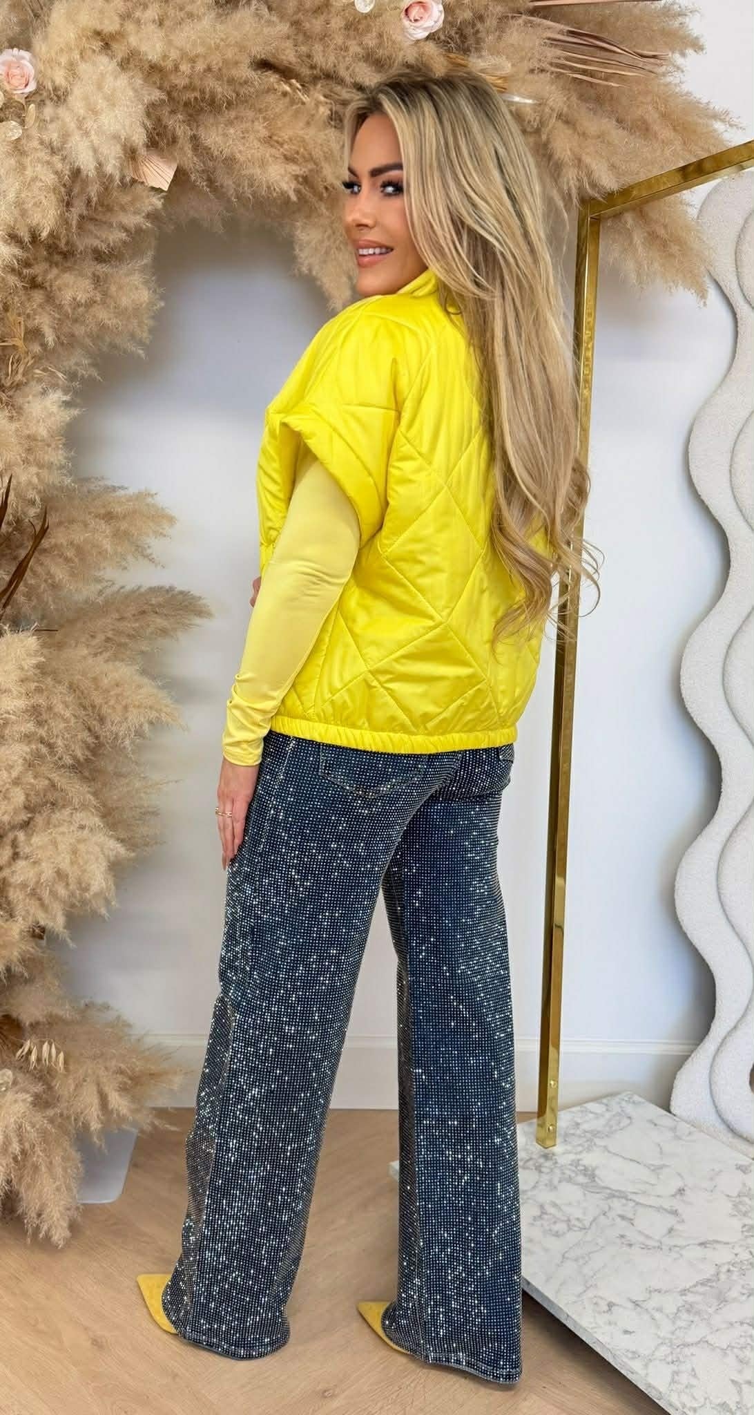 FASHION PUFFER BODYWARMER GELB