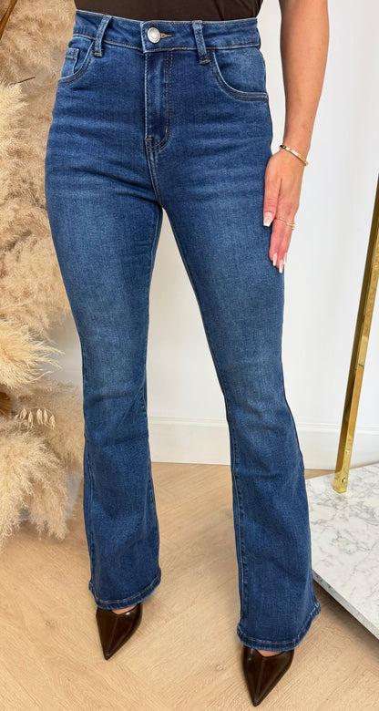 FASHION FLARED JEANS 16292 DARKBLUE