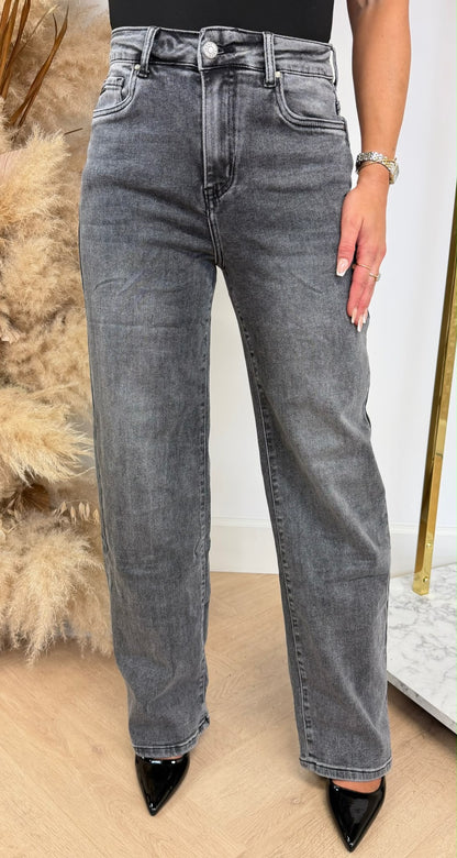 BASIC STRETCH WIDE LEG JEANS 5350-5 GREY