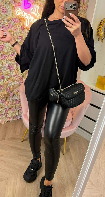 FEE OVERSIZED CROPPED TEE 71831 BLACK
