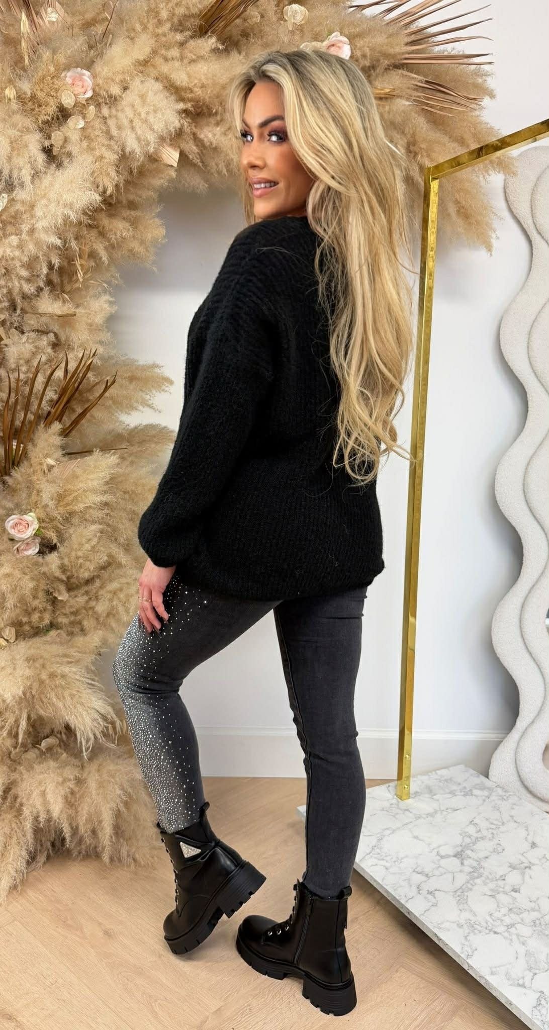 FENNA V-AUSSCHNITT-PULLOVER SCHWARZ