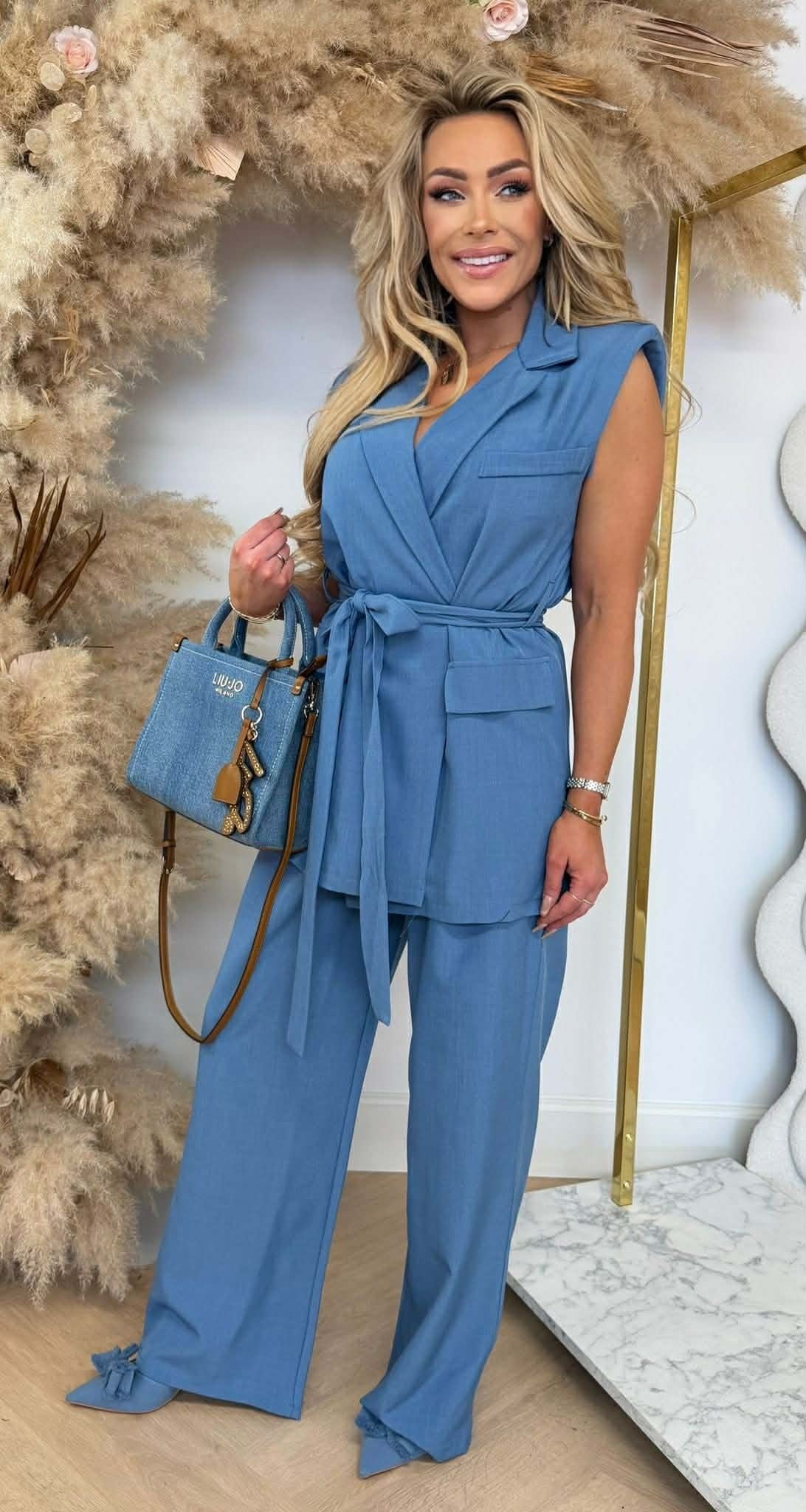 WESTE LUS SET DENIMBLAU