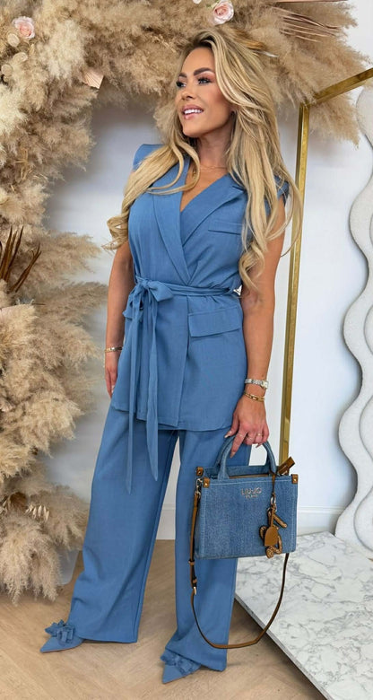 WESTE LUS SET DENIMBLAU