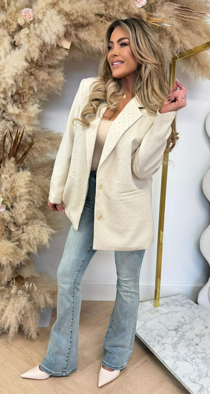 GLITTER-BLAZER TC02 BEIGE