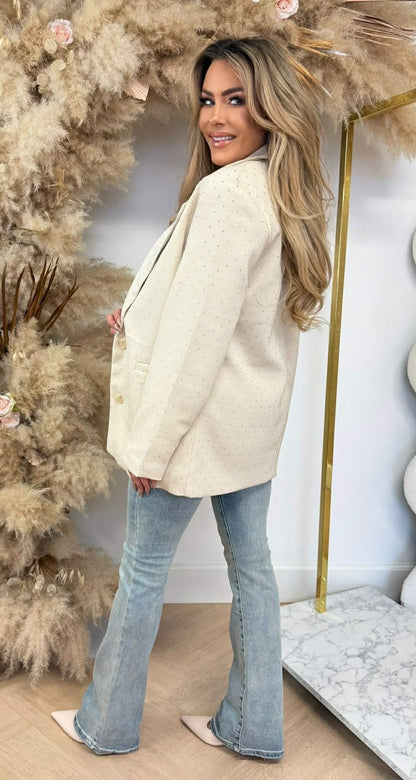 GLITTER-BLAZER TC02 BEIGE