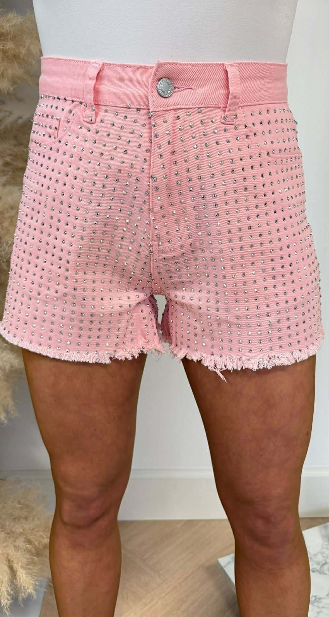 GLITTER DENIM SHORT 05855 PINK