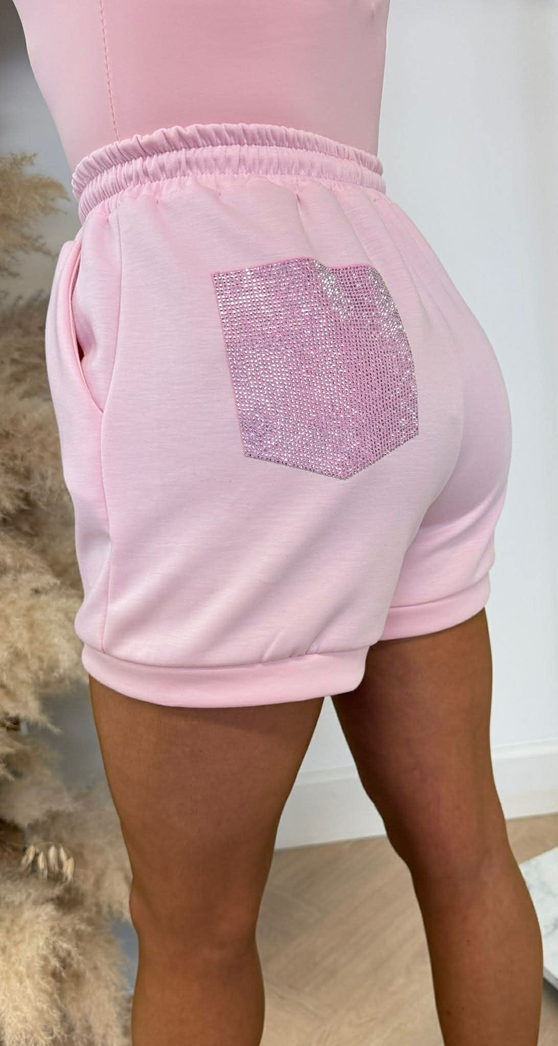 GLITTER TASCHEN SHORTS PINK
