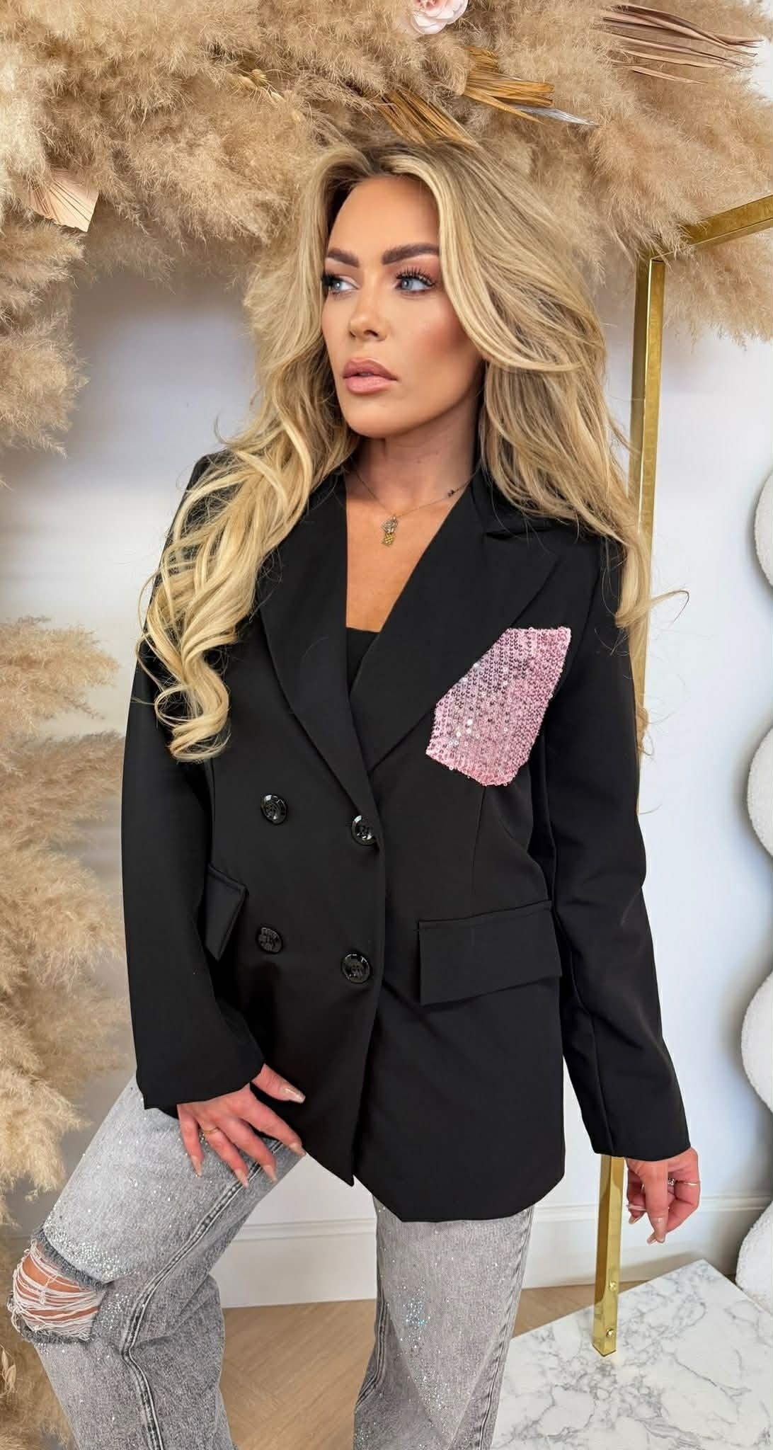 GLOW POCKET BLAZER SCHWARZ