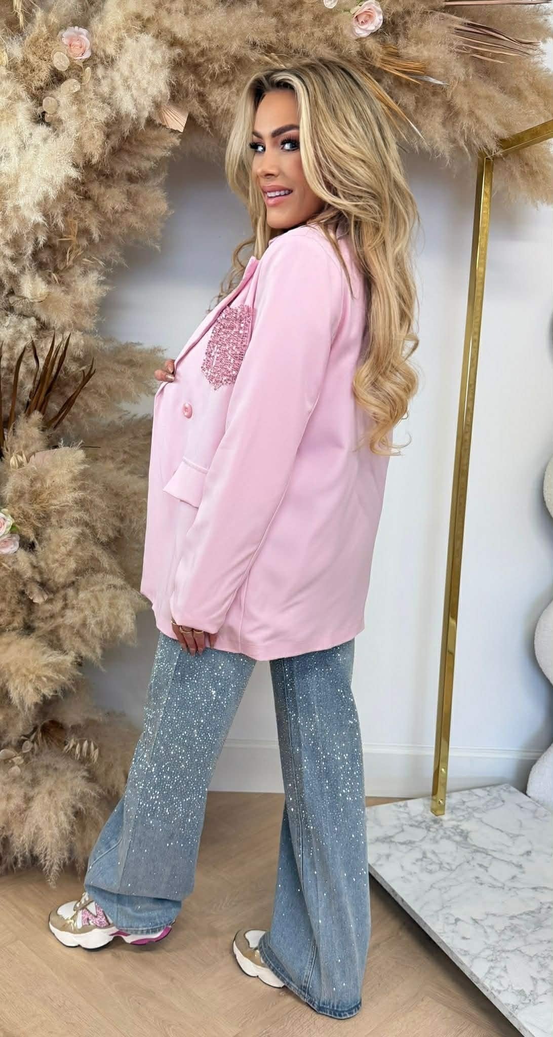 GLOW POCKET BLAZER ROSA