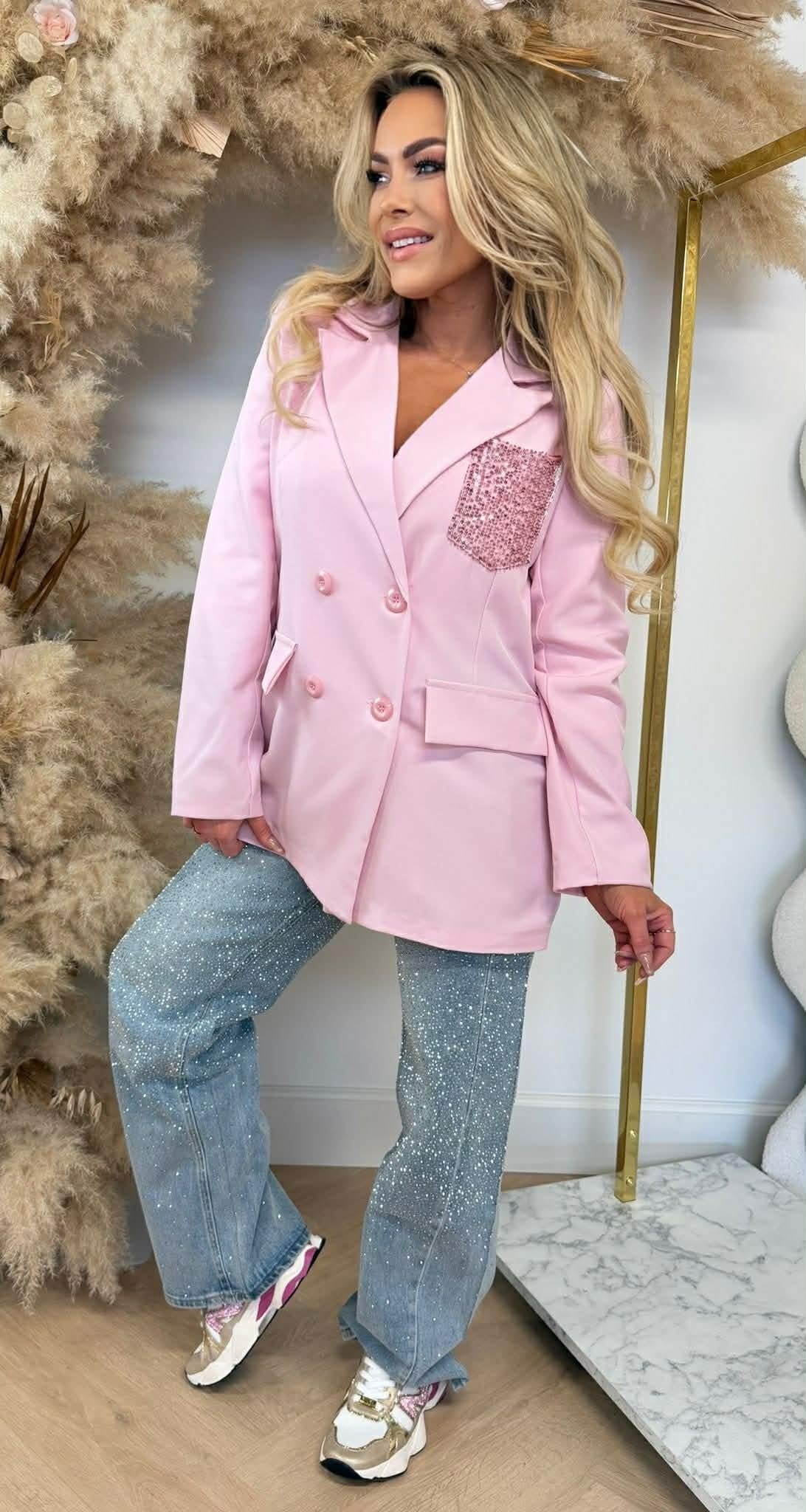 GLOW POCKET BLAZER ROSA