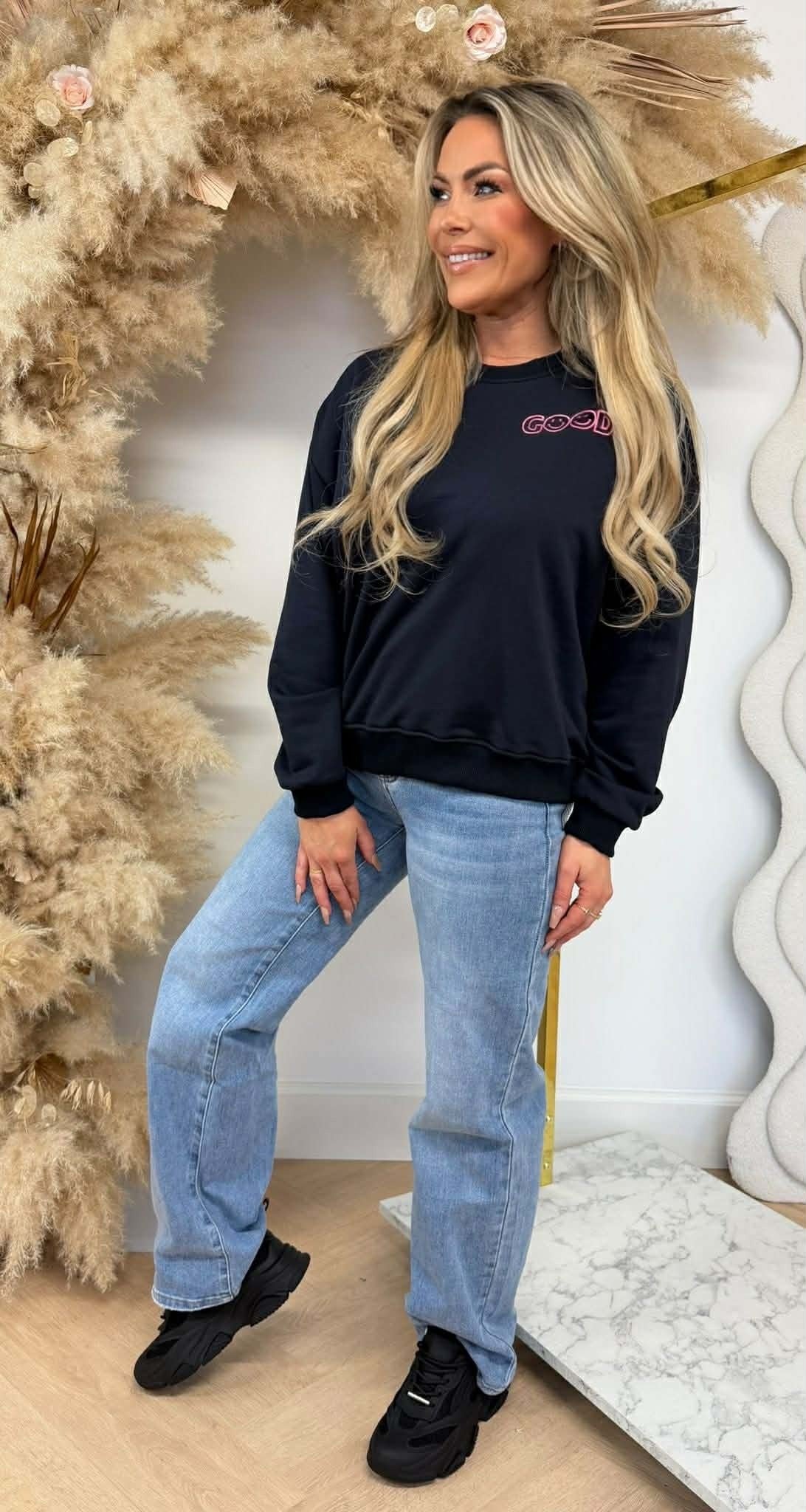 GOOD VIBES SWEATER 01492 NAVY
