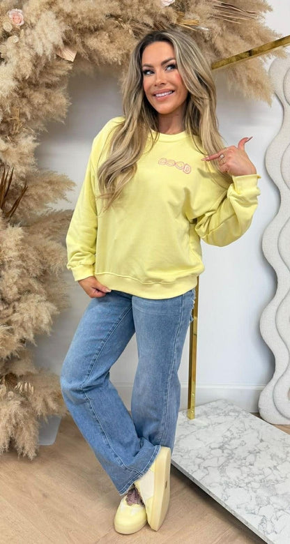 GOOD VIBES SWEATER 01492 YELLOW