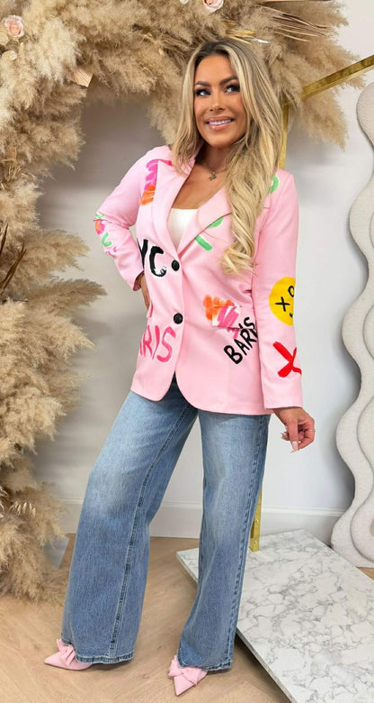 GRAFFI SMILE BLAZER PINK