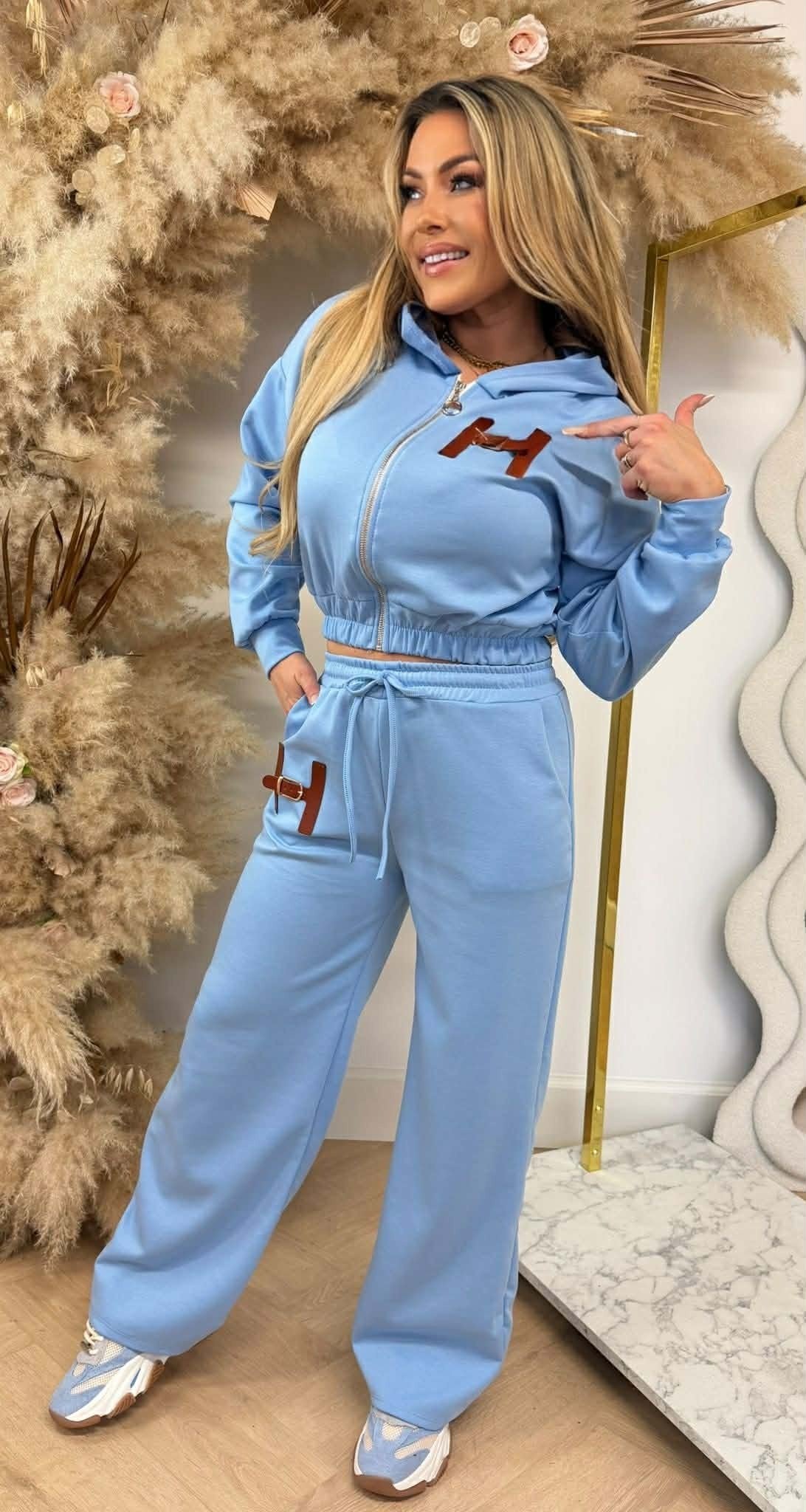 H GURTEL LOGO-SET BLAU