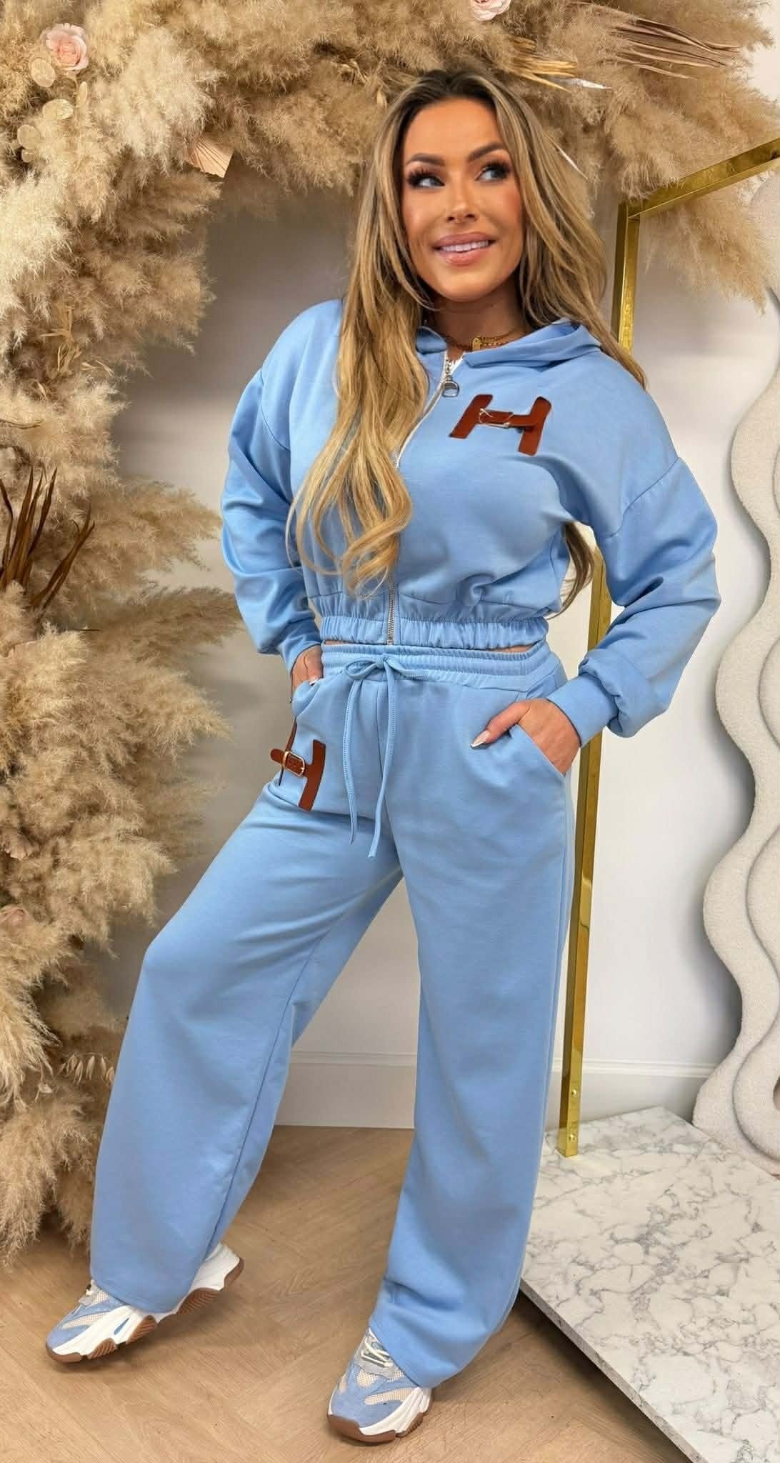 H GURTEL LOGO-SET BLAU