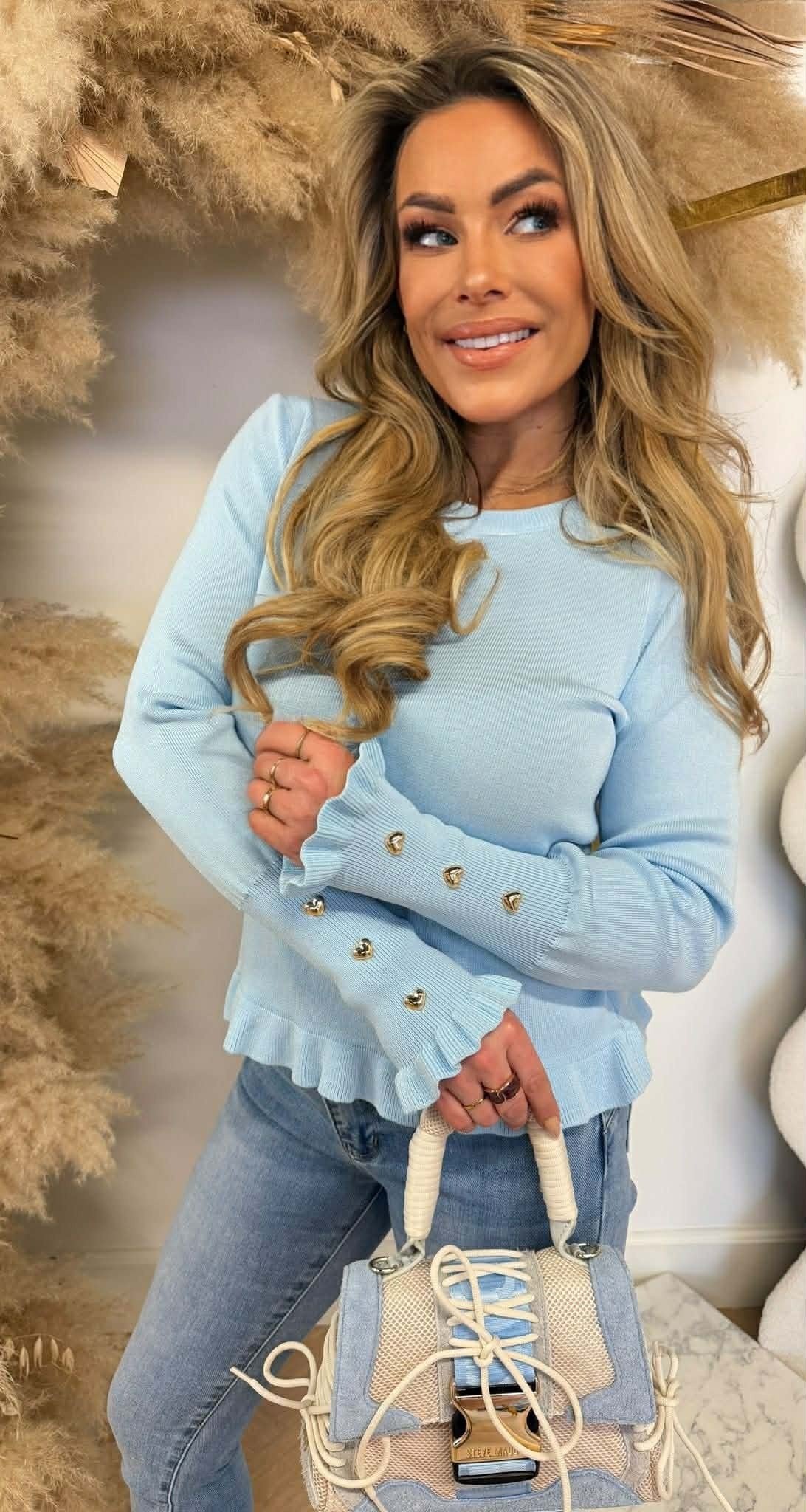 HARTJES RUFFLE TOP 9521 ICEBLUE