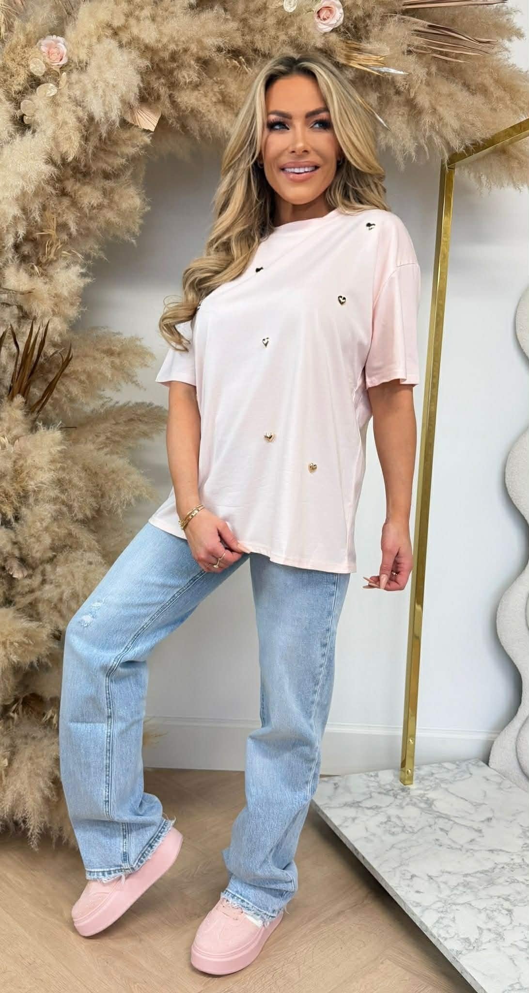 HEARTS STUDS TEE 531 LIGHTPINK