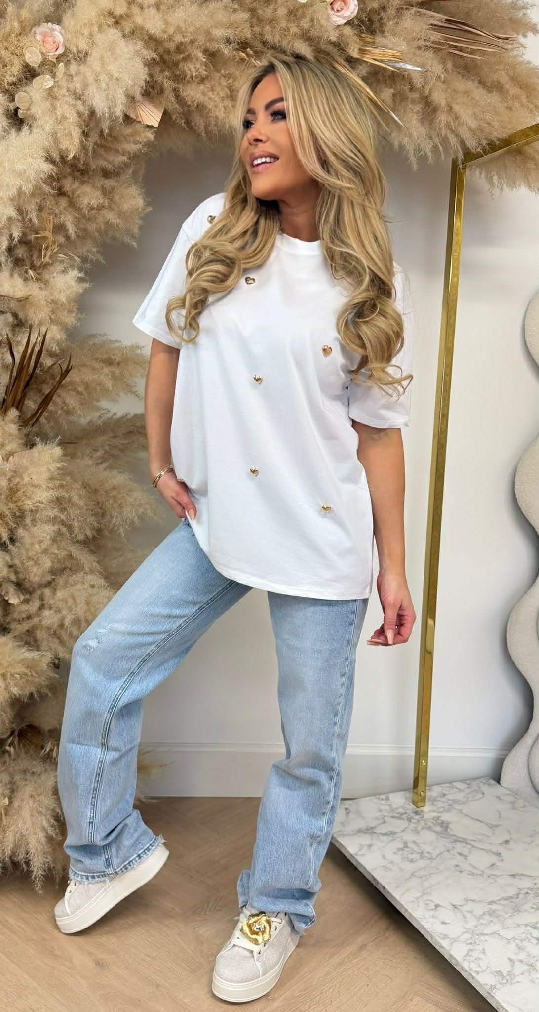 HEARTS STUDS TEE 531 OFFWHITE