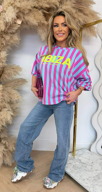 IBIZA STRIPE SHIRT 20614 BLUE