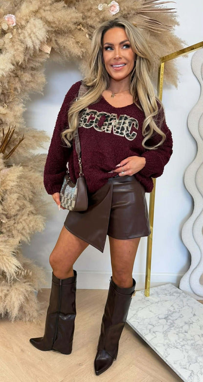 SWEAT MOELLEUX ICONIQUE BORDEAUX