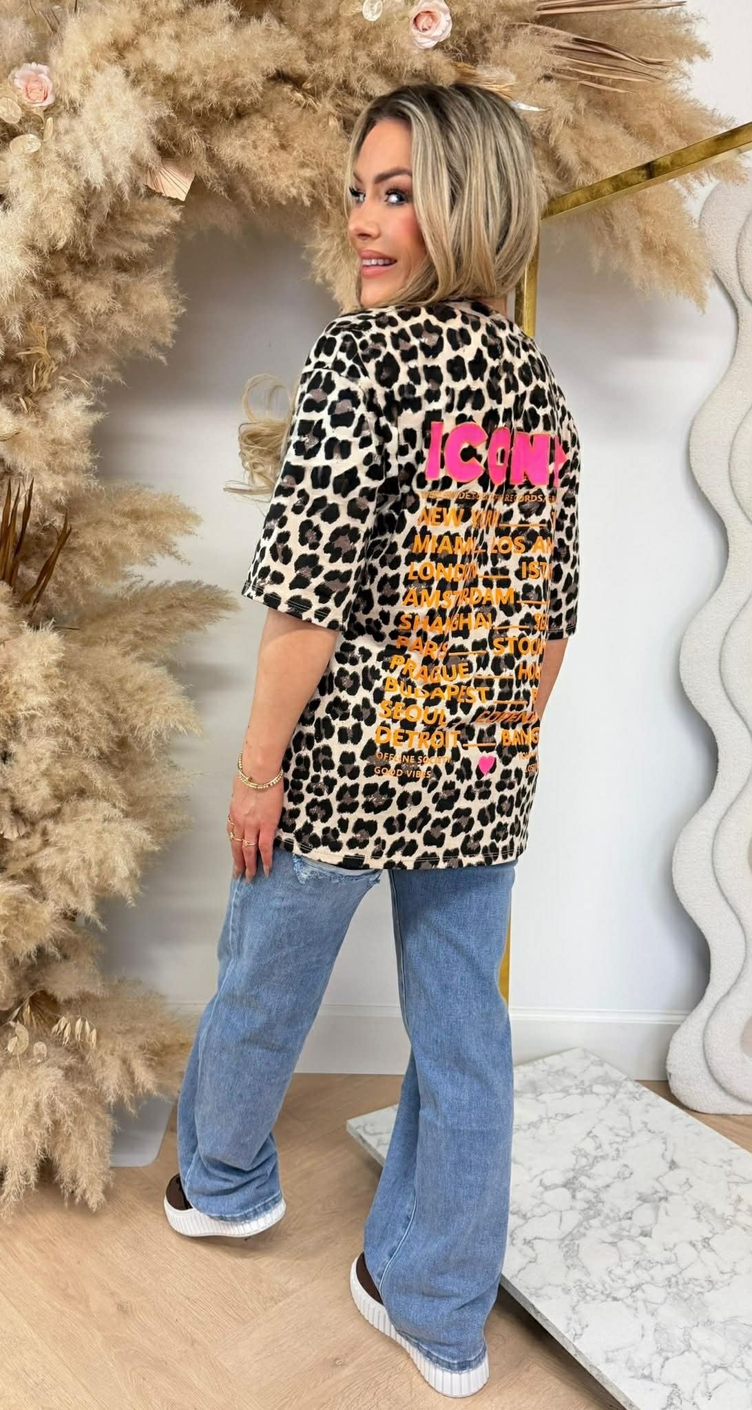 IKONISCHES ÜBERGROSSES LEOPARDENHEMD 2665 BEIGE