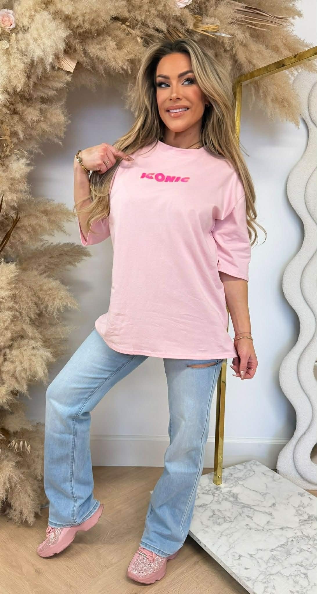 ICONIC TEE * L * PINK
