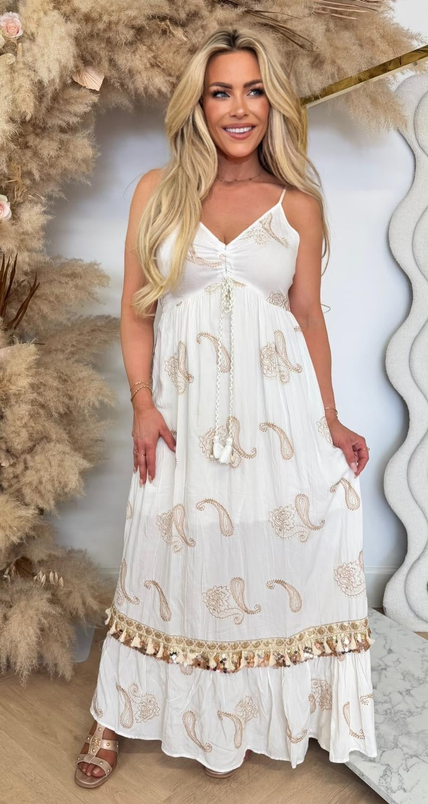 RUBY PRINTY MAXI DRESS WHITE