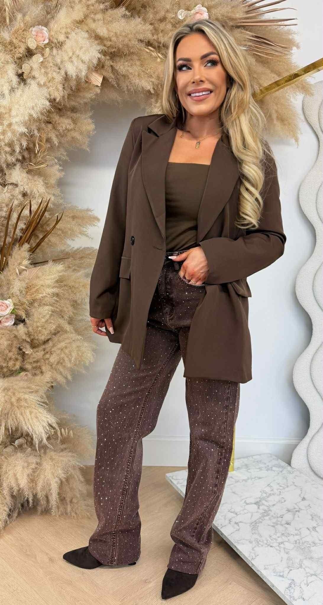 BLAZER OVERSIZE IRIS CHOCO