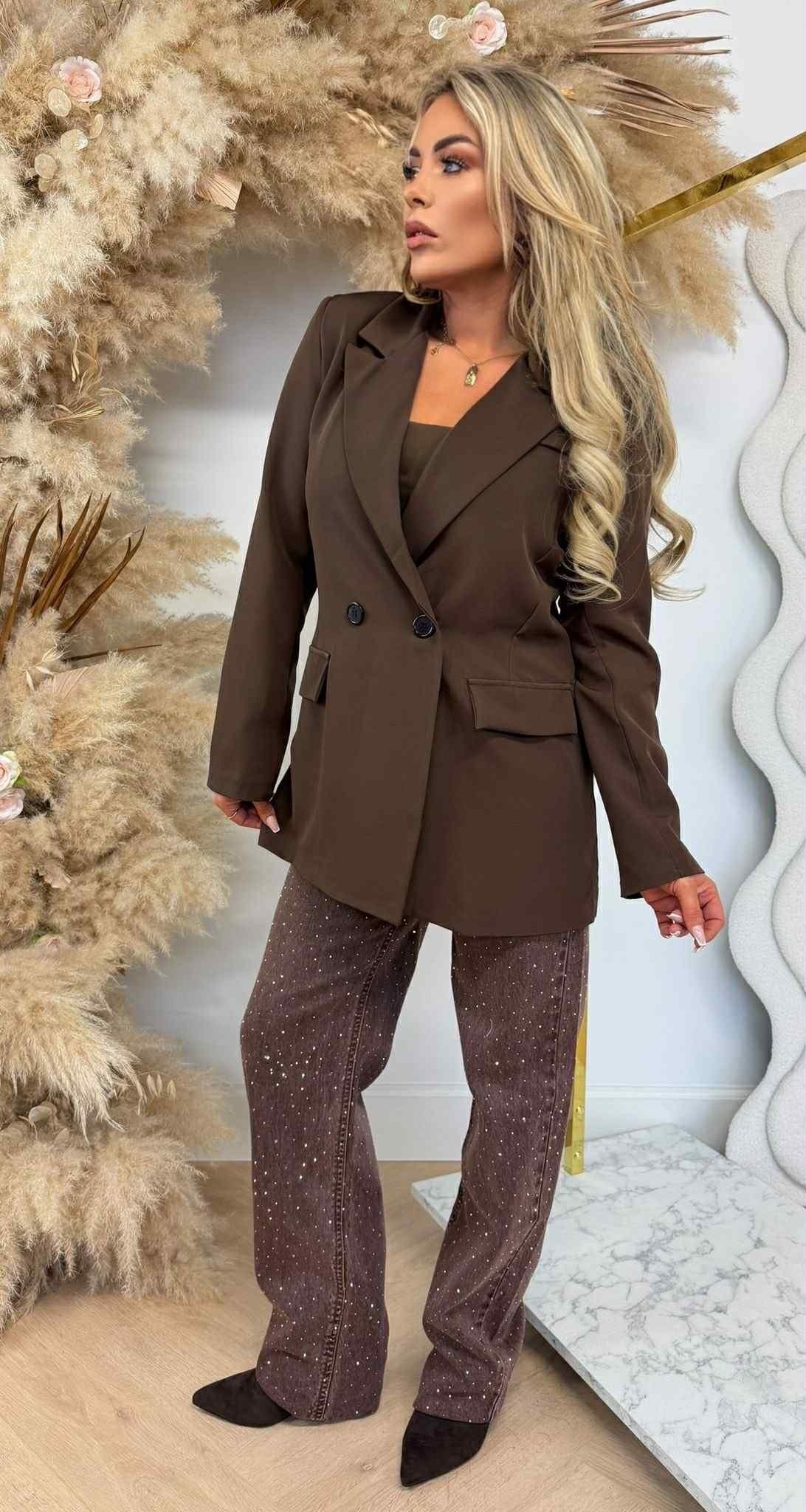 BLAZER OVERSIZE IRIS CHOCO
