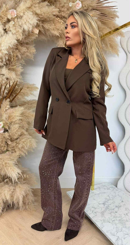 BLAZER OVERSIZE IRIS CHOCO