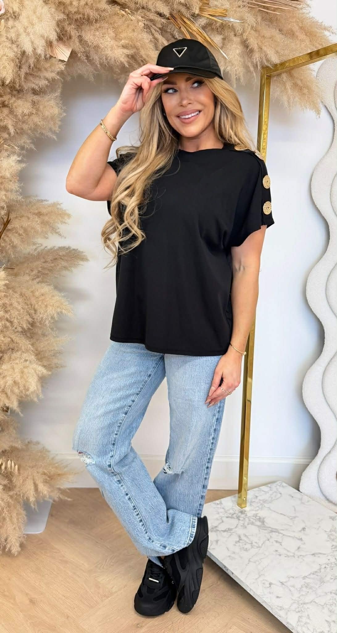 ITALY BOUTON TOP NOIR