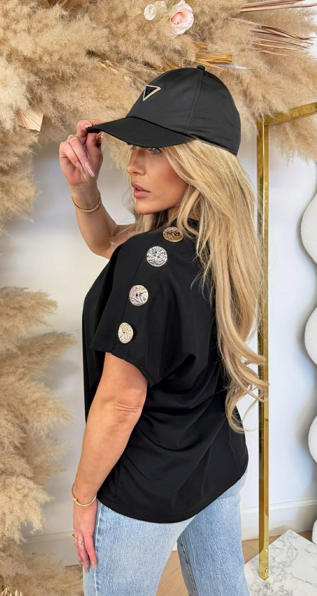 ITALY BOUTON TOP NOIR