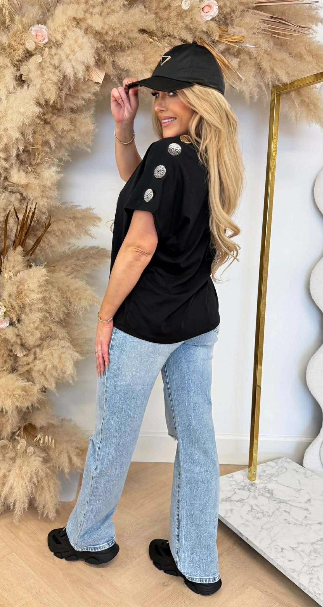 ITALY BOUTON TOP NOIR