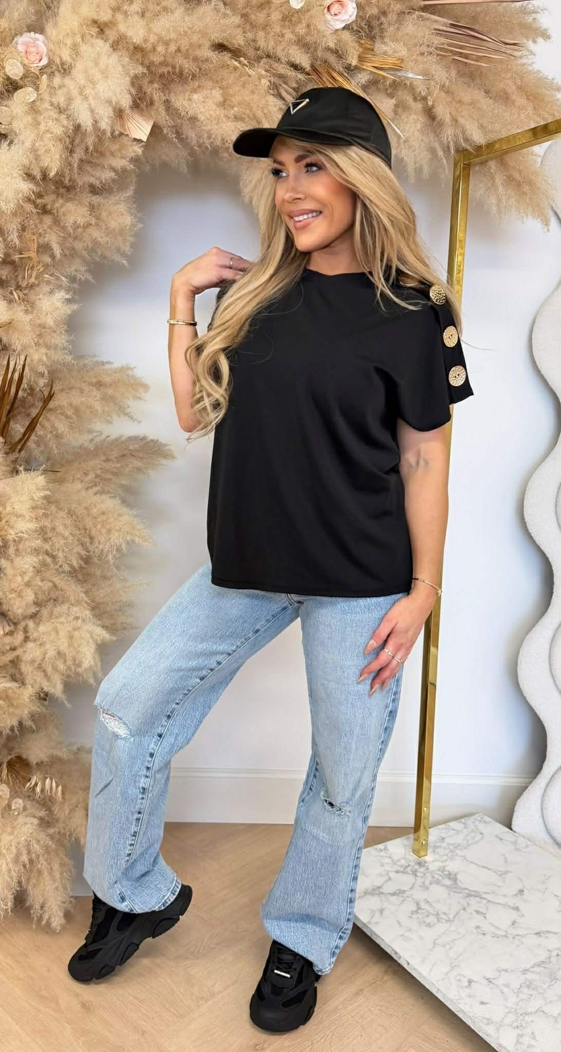 ITALY BOUTON TOP NOIR
