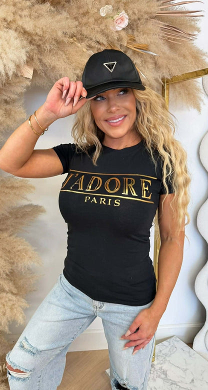 J ADORE SHIRT BLACK