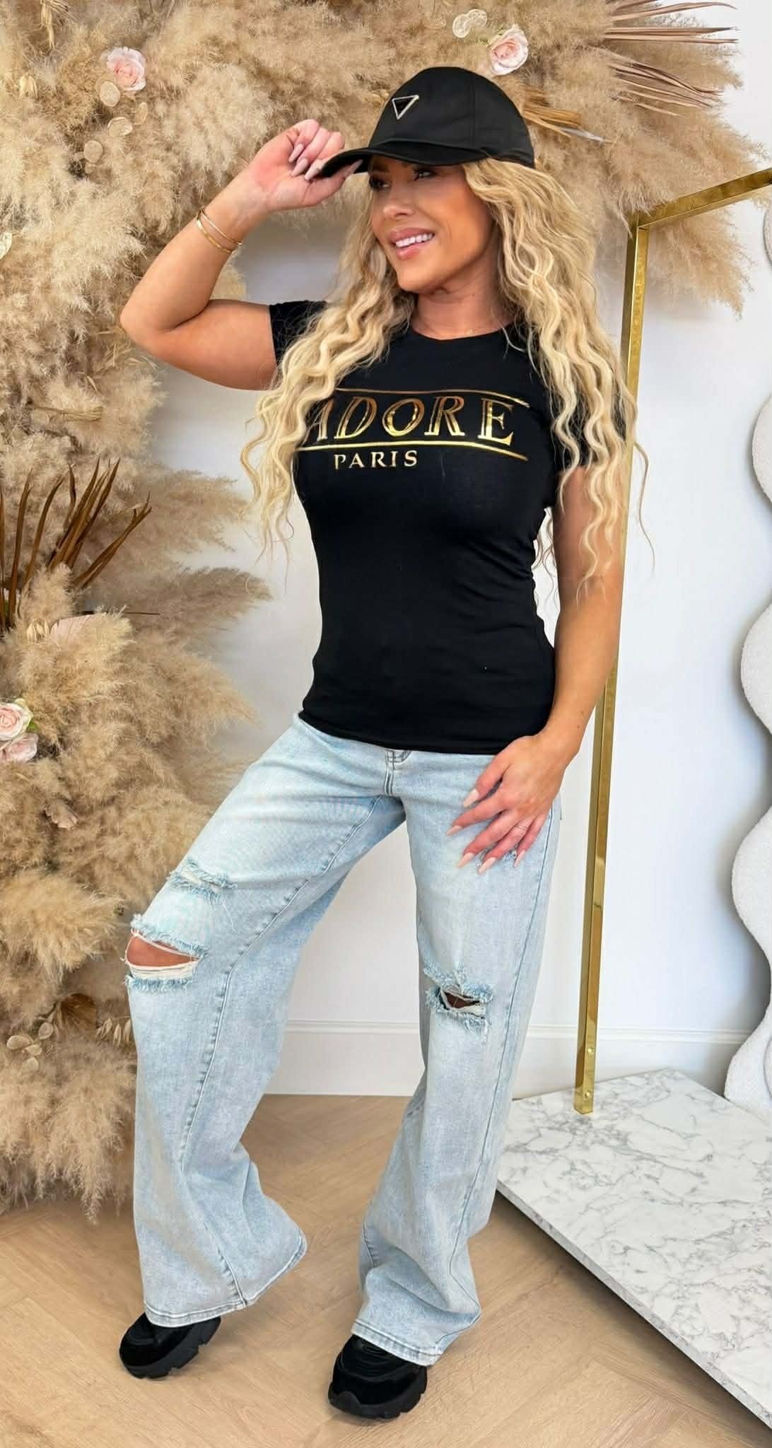 J ADORE SHIRT BLACK
