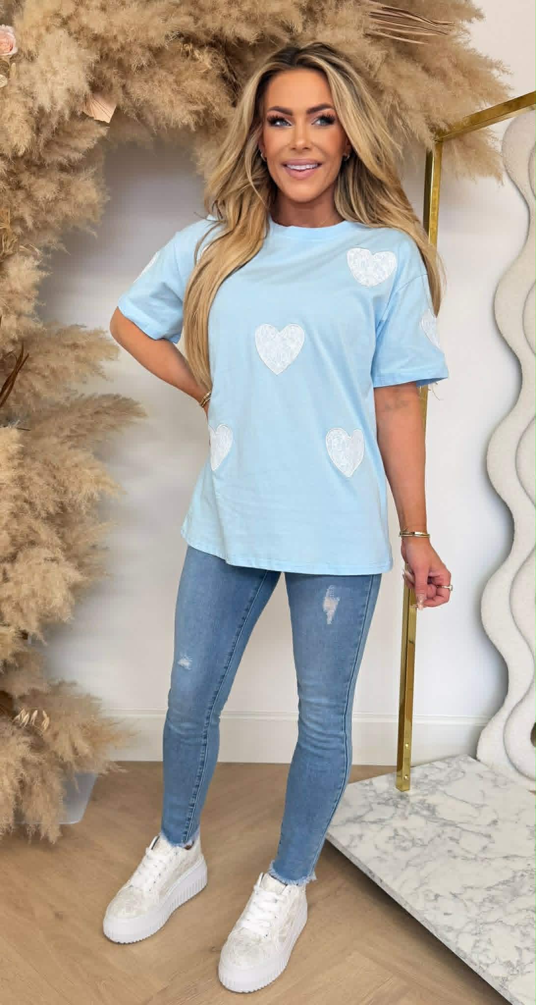 HARTJES LACE SHIRT 5560 ICEBLUE