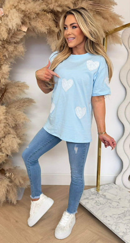 HARTJES LACE SHIRT 5560 ICEBLUE