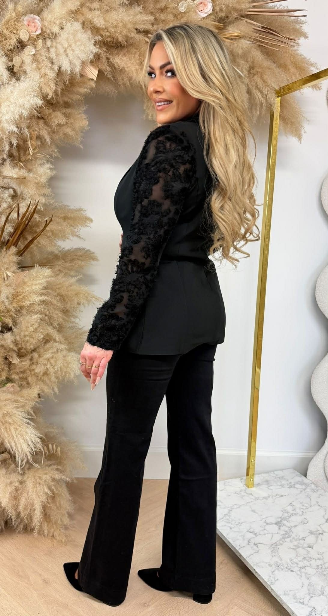 JUSTINE FLOWER  BLAZER 5119 BLACK