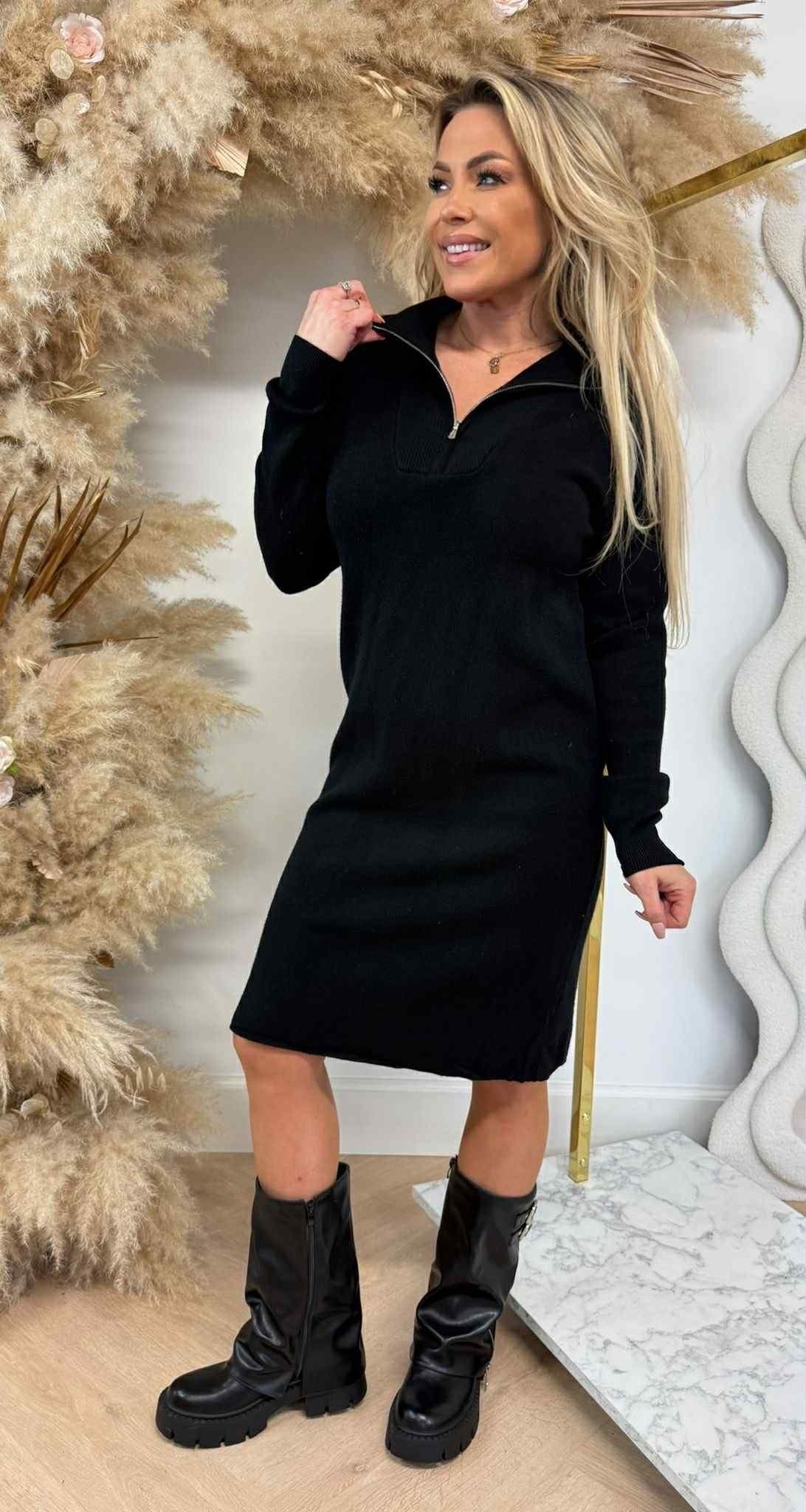KAYLLA ZIPPER DRESS 5644 SCHWARZ