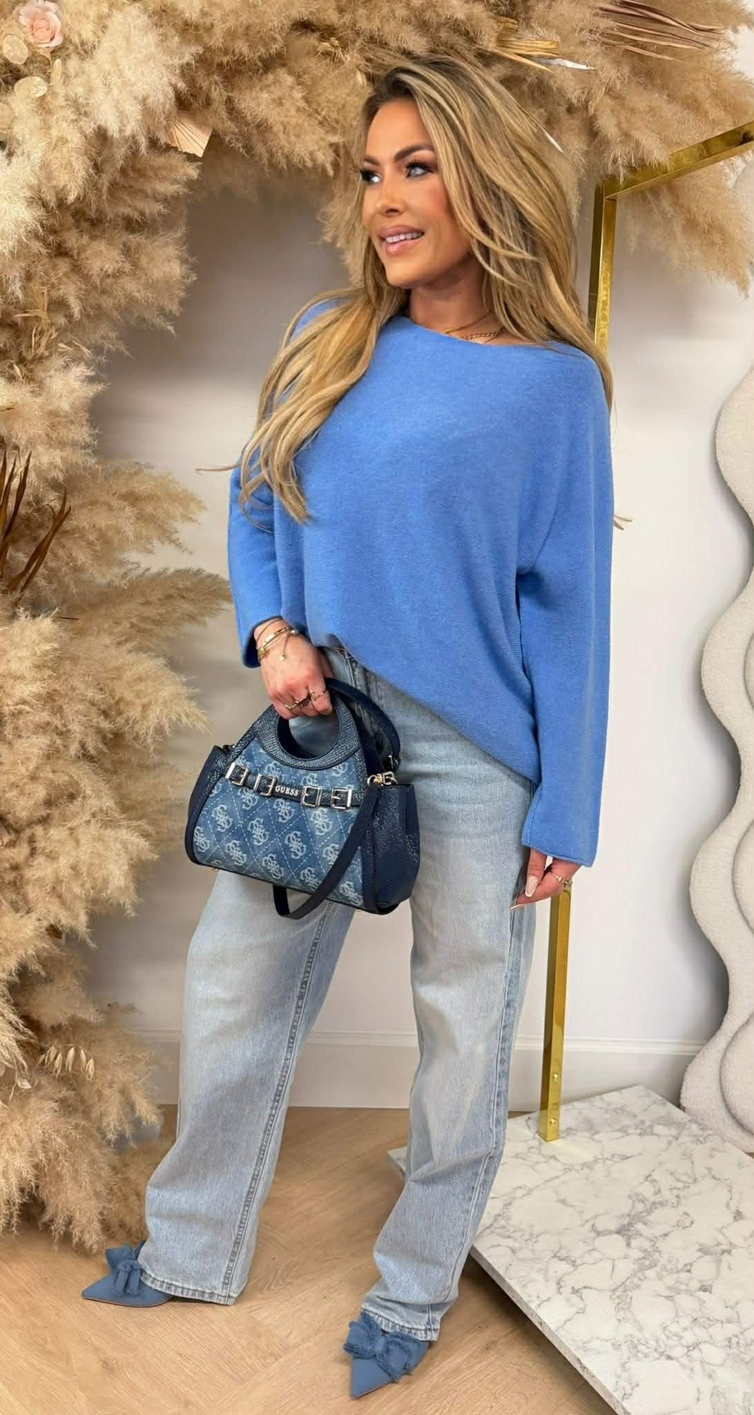 KIMMY SOFT LONG TOP BLUE