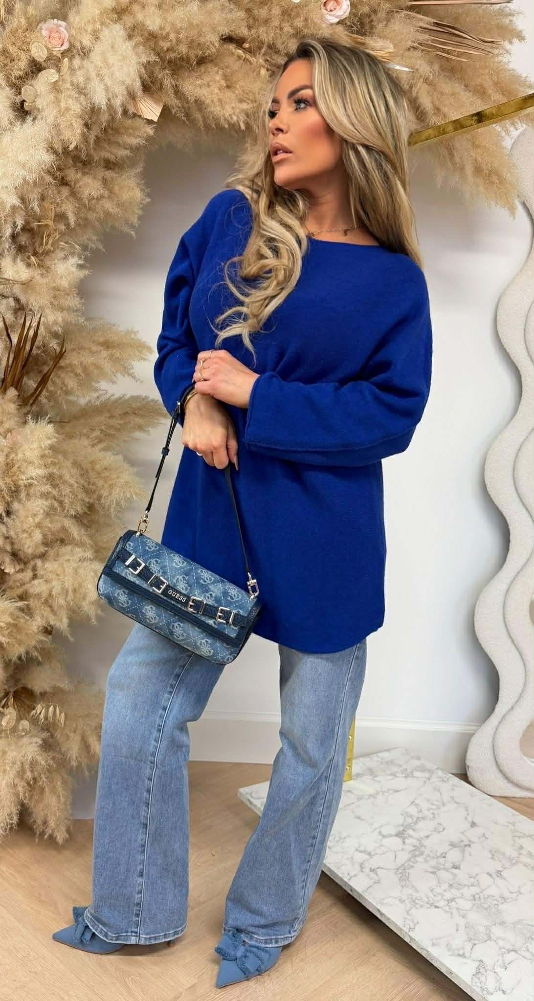 KIMMY SOFT LONG TOP COBALT