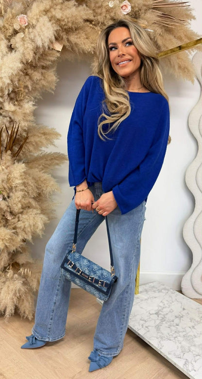 KIMMY SOFT LONG TOP COBALT