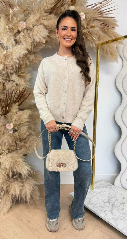 KNOPPJACKE/SWEATER 658 TAUPE
